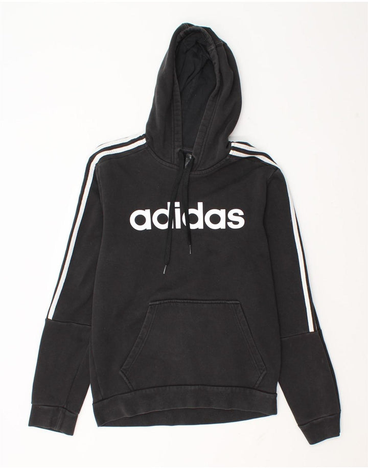 Adidas Herren Graphic Hoodie Pullover Mittelschwarze Baumwolle