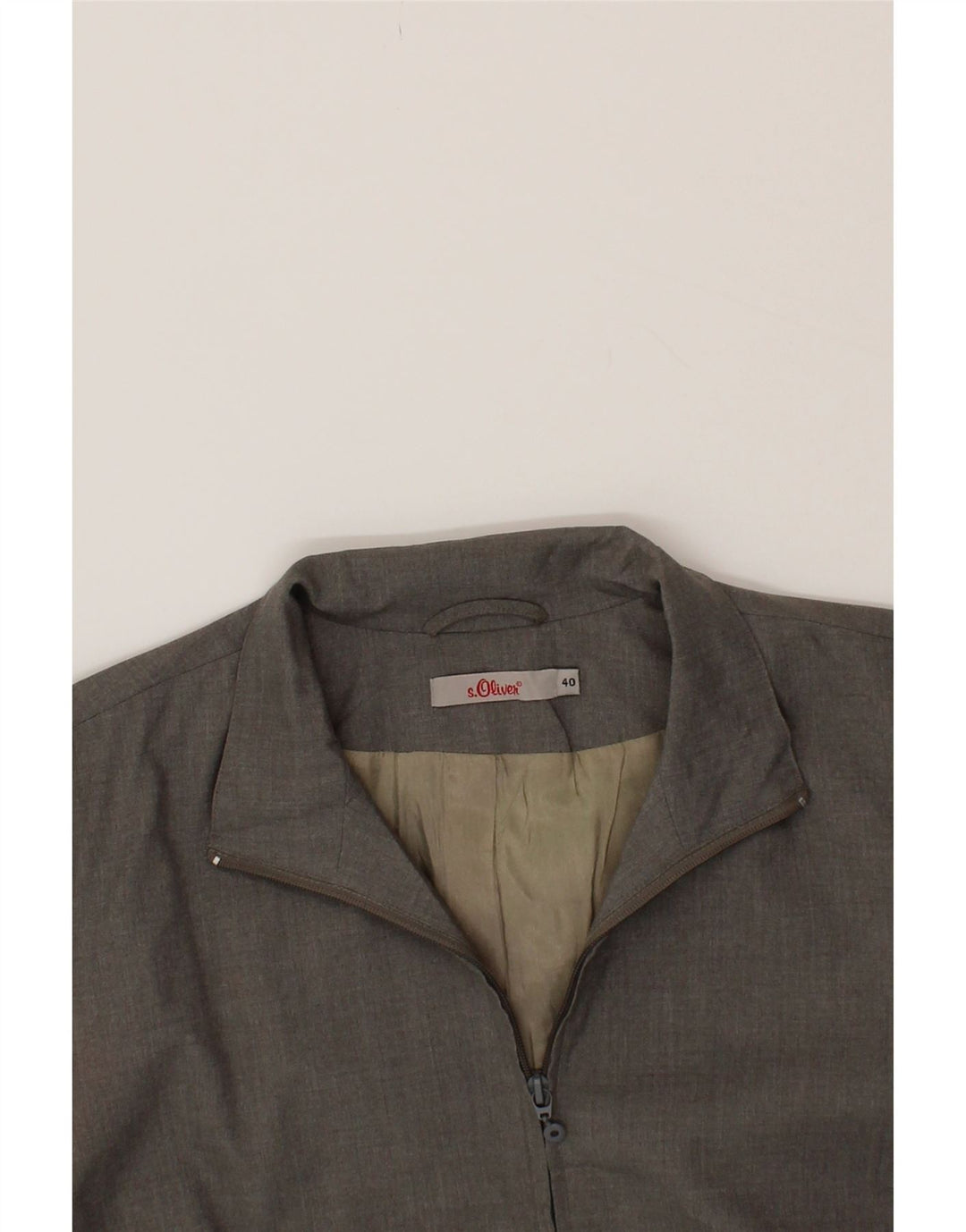 S.OLIVER Womens Oversized Bomber Jacket IT 40 Small Grey Polyester Vintage S.Oliver and Second-Hand S.Oliver from Messina Hembry 