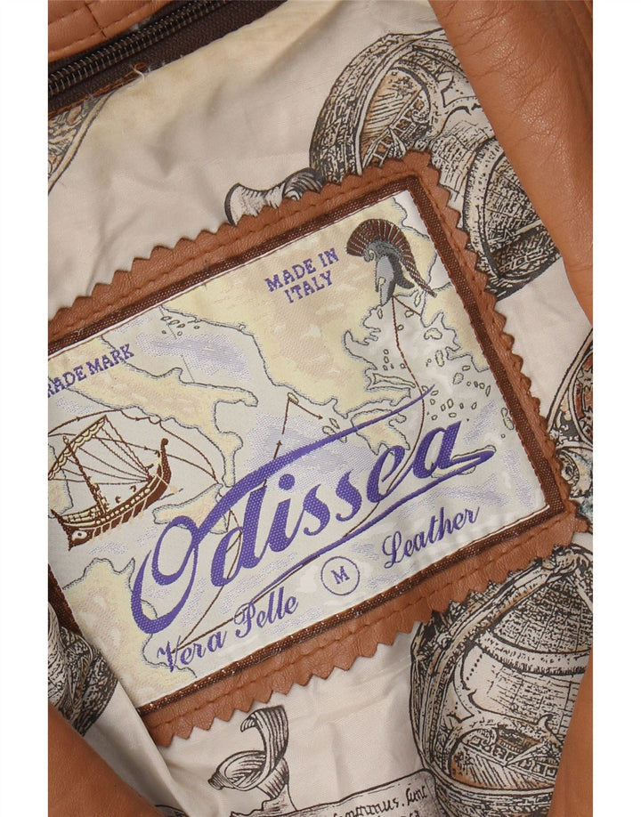 Vintage Damen Lederjacke UK 14 Mittelbraunes Leder