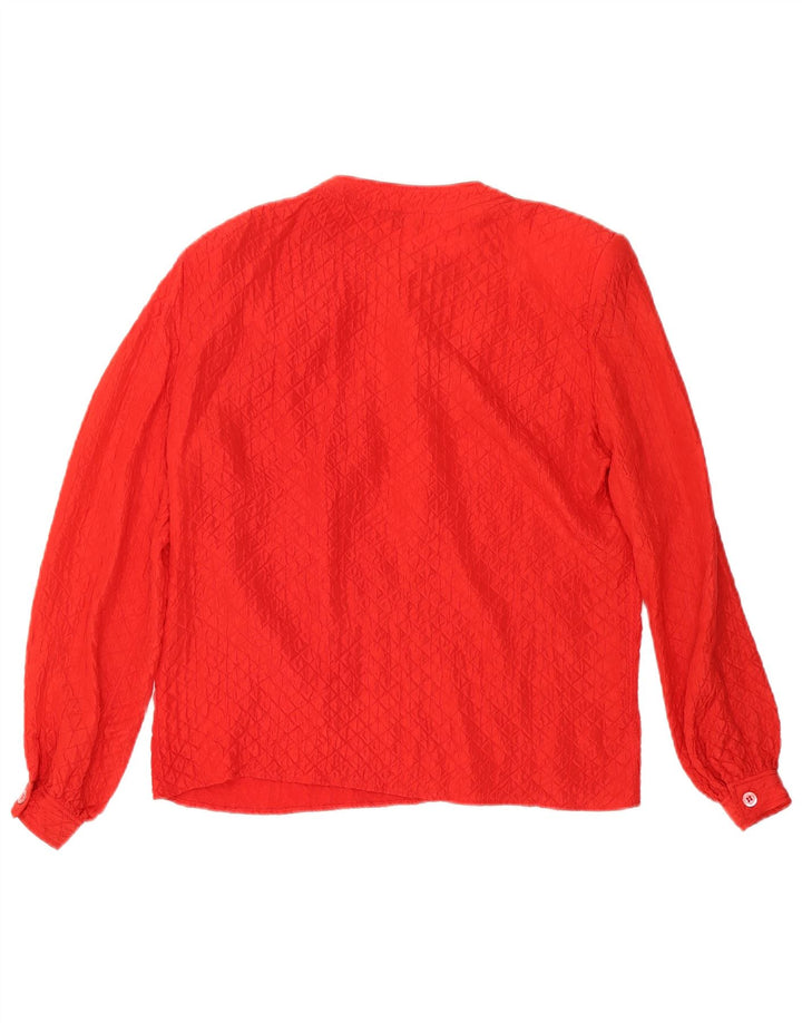 Valentino Damen Langarmblusenoberteil IT 44 Mittelrote Seide