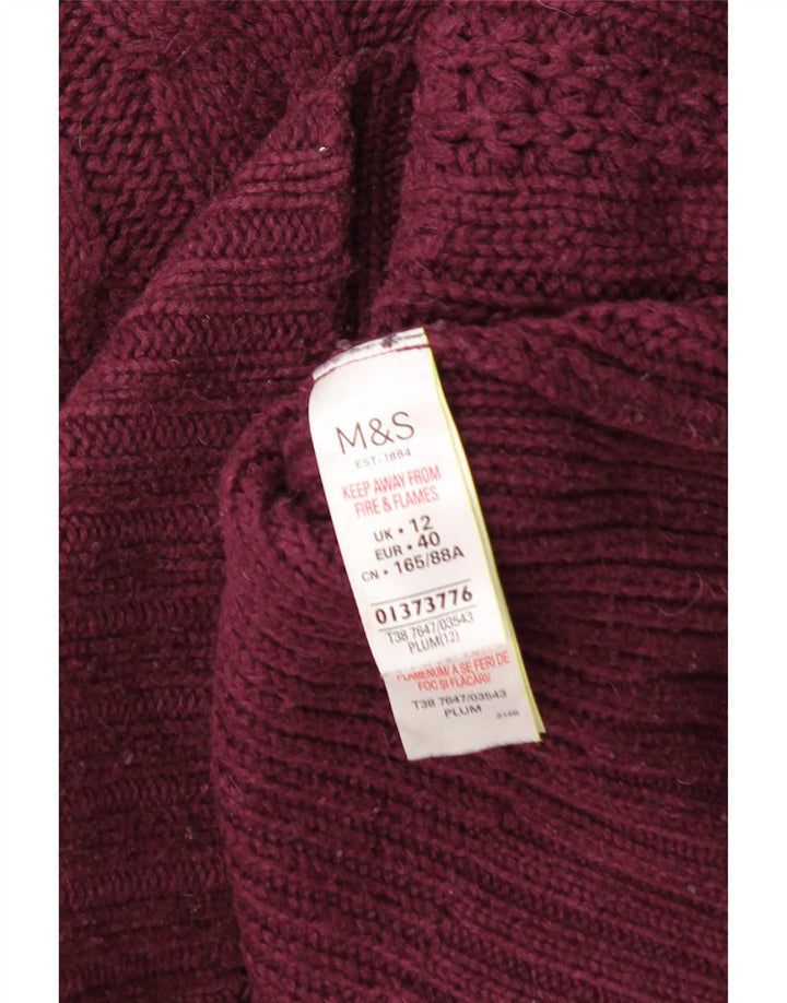 Marks & Spencer Damen-Pullover mit Rundhalsausschnitt, Gr. 12, mittleres Burgunderrot