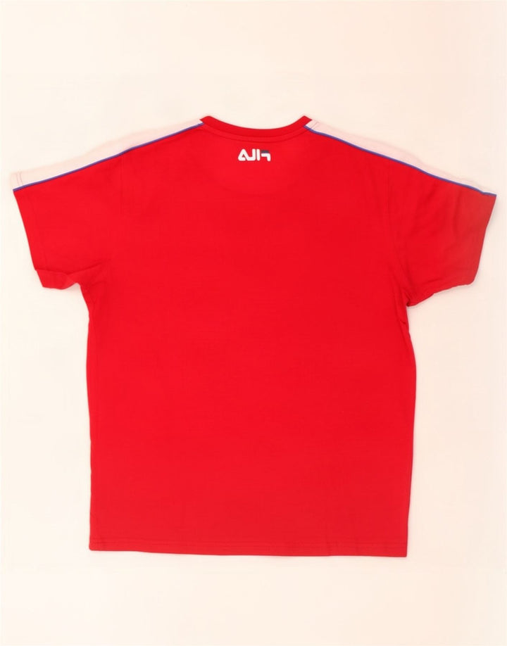 Fila Herren T-Shirt Top Small Rot Colourblock