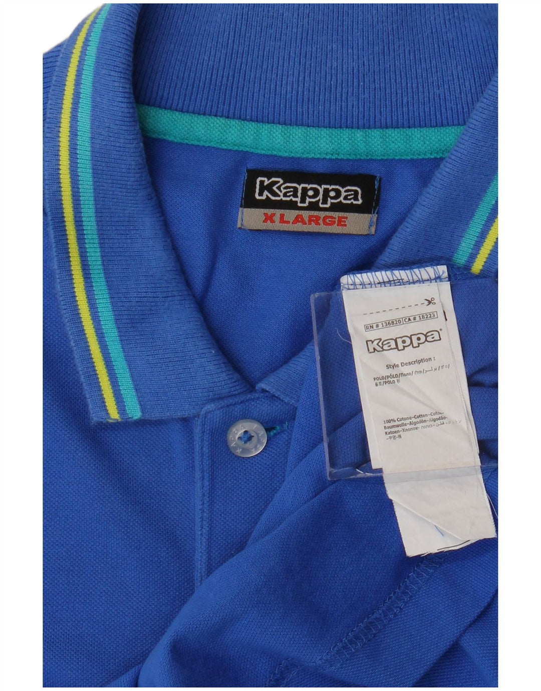 Kappa Herren Poloshirt XL Blau Baumwolle