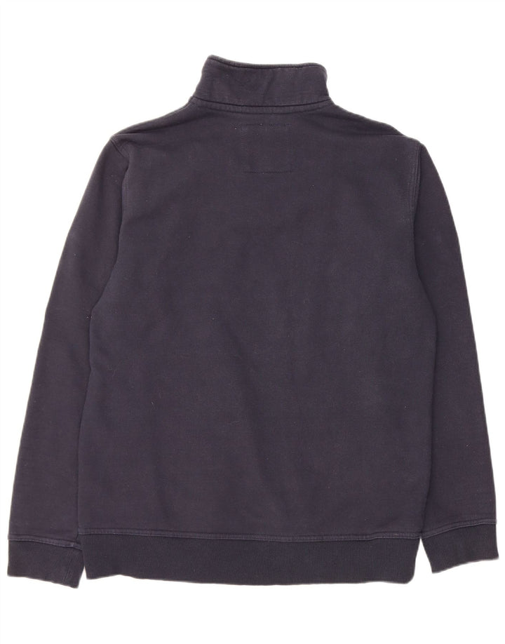 Crew Clothing Herren-Sweatshirt mit Reißverschluss am Hals, mittlere marineblaue Baumwolle
