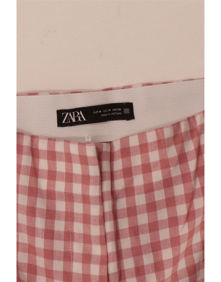 Gerade geschnittene Damenhose von Zara, mittelgroß, W28, L25, rosa kariert