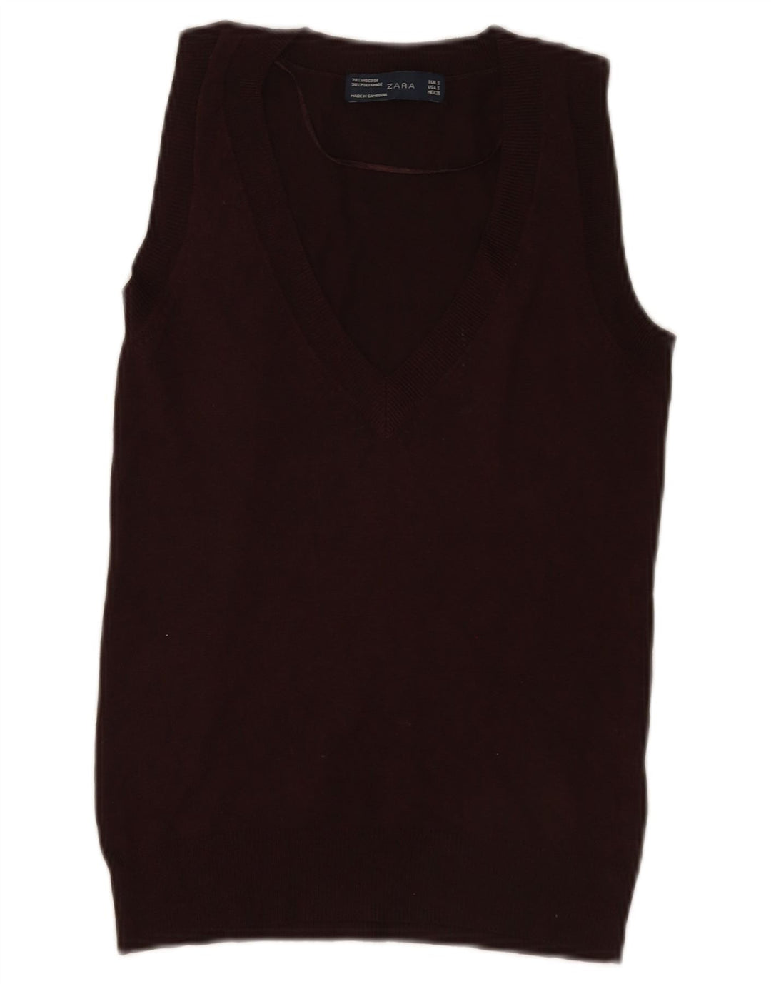 Zara Damen Weste Top UK 10 Small Braune Viskose