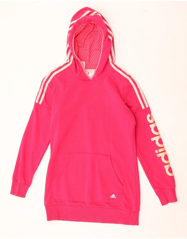 ADIDAS Mädchen Climalite Graphic Hoodie Pullover 14-15 Jahre rosa Baumwolle