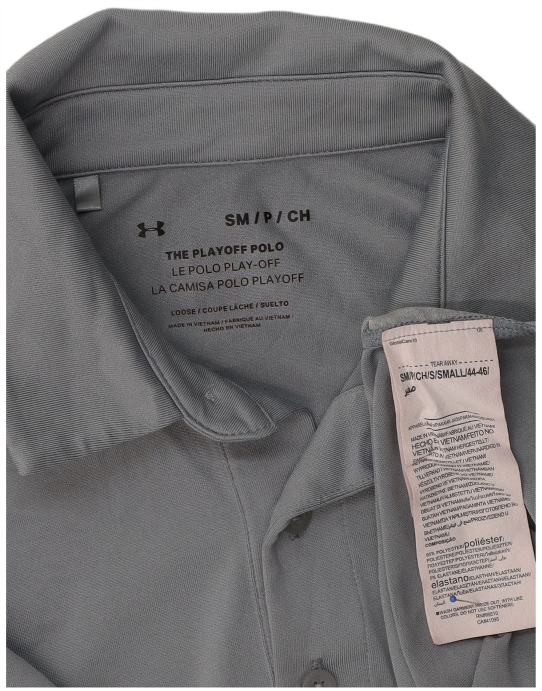 Under Armour Herren-Poloshirt, kleines graues Colourblock-Polyester