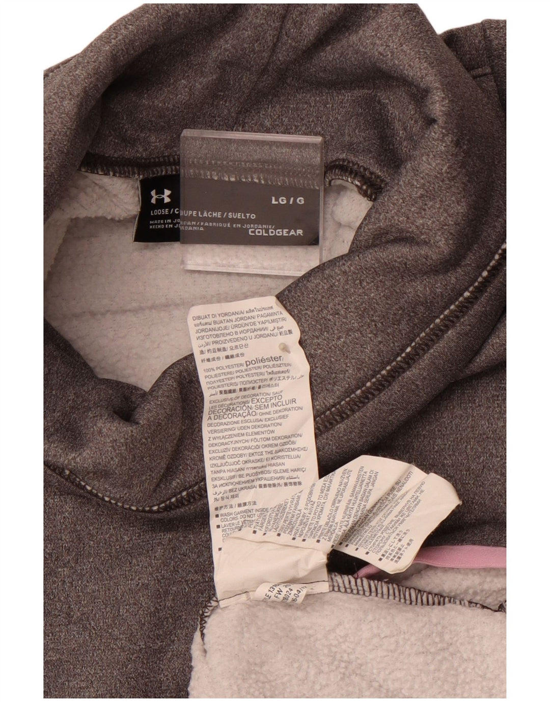 UNDER ARMOUR Damen Cold Gear Graphic Sweatshirt Pullover UK 16 Large Grau