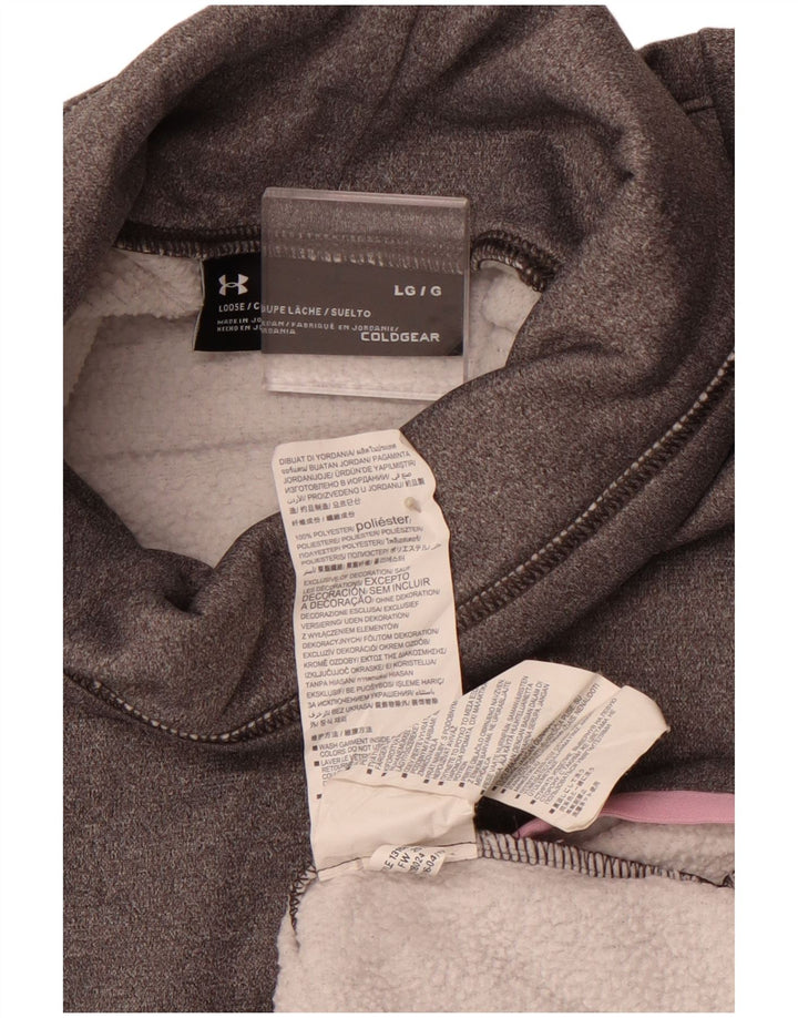 UNDER ARMOUR Damen Cold Gear Graphic Sweatshirt Pullover UK 16 Large Grau