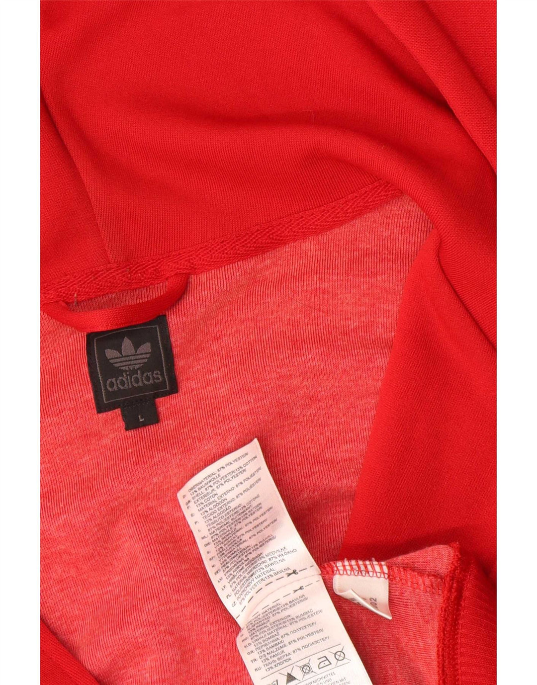 Adidas Herren-Kapuzenpullover mit Reißverschluss, groß, rot, Polyester