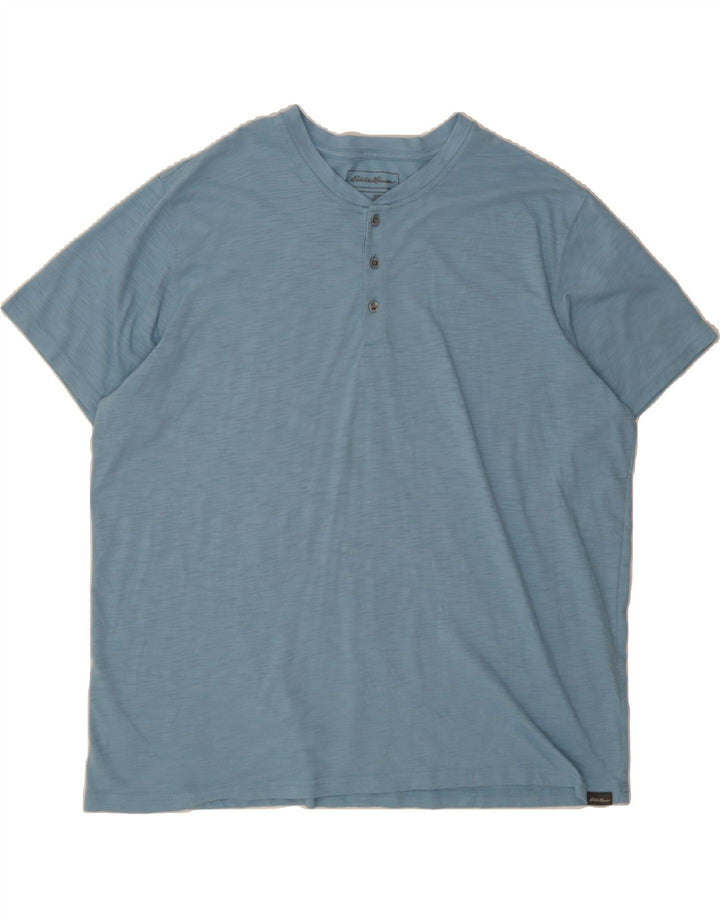 EDDIE BAUER Mens Big & Tall T-Shirt Top 2XL Blue Cotton Vintage Eddie Bauer and Second-Hand Eddie Bauer from Messina Hembry 