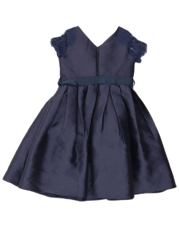 MONSOON A-Linien-Kleid für Mädchen, 9–10 Jahre, marineblaues Blumenmuster, Polyester