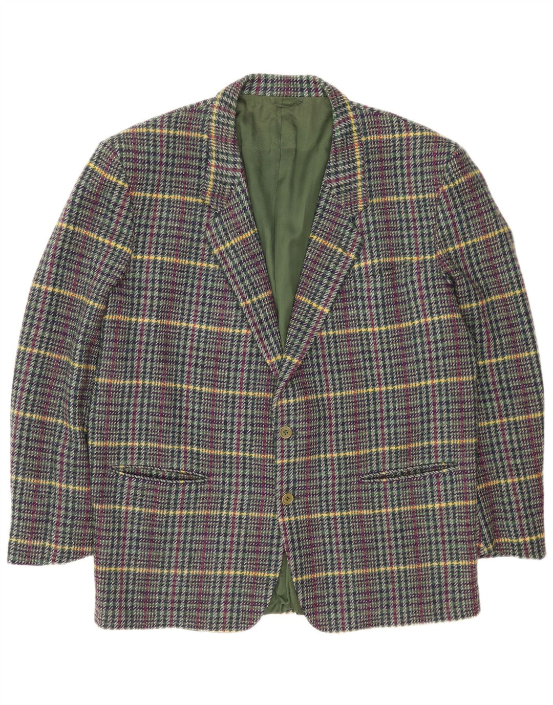 Cerruti 1881 Herren-Blazer mit 2 Knöpfen, UK 42, XL, mehrfarbig kariert, Wolle