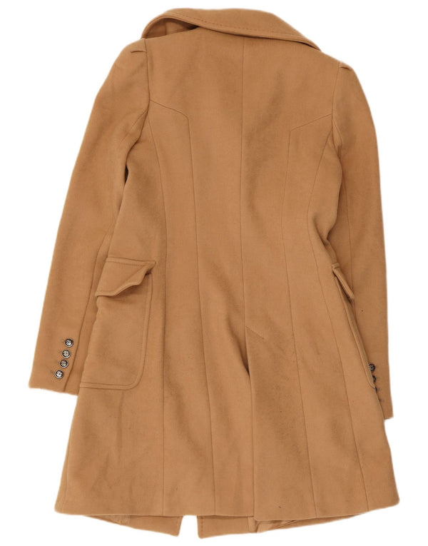 Zara Damen Zweireihiger Mantel UK 12 Mittelbraune Wolle