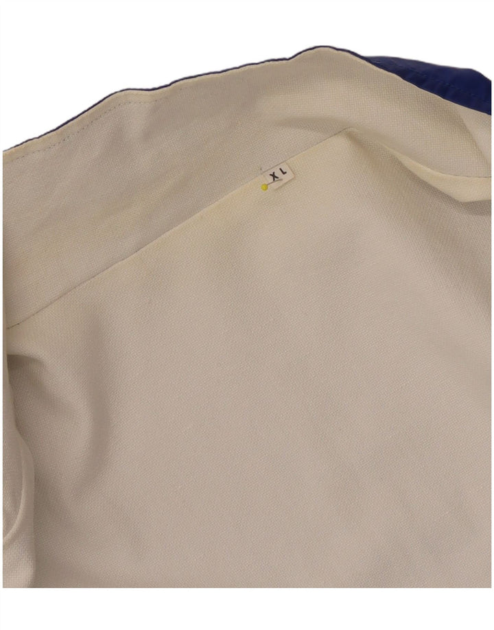 Vintage Herren-Trainingsanzug-Oberteil mit Grafik, XL, Blau, Farbblock