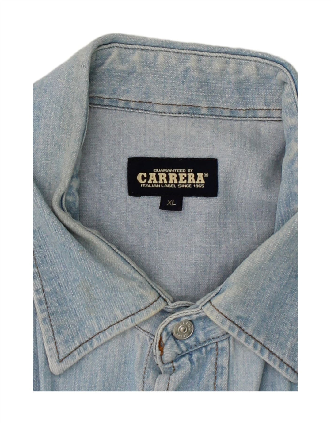 CARRERA Mens Denim Shirt XL Blue Cotton Vintage Carrera and Second-Hand Carrera from Messina Hembry 