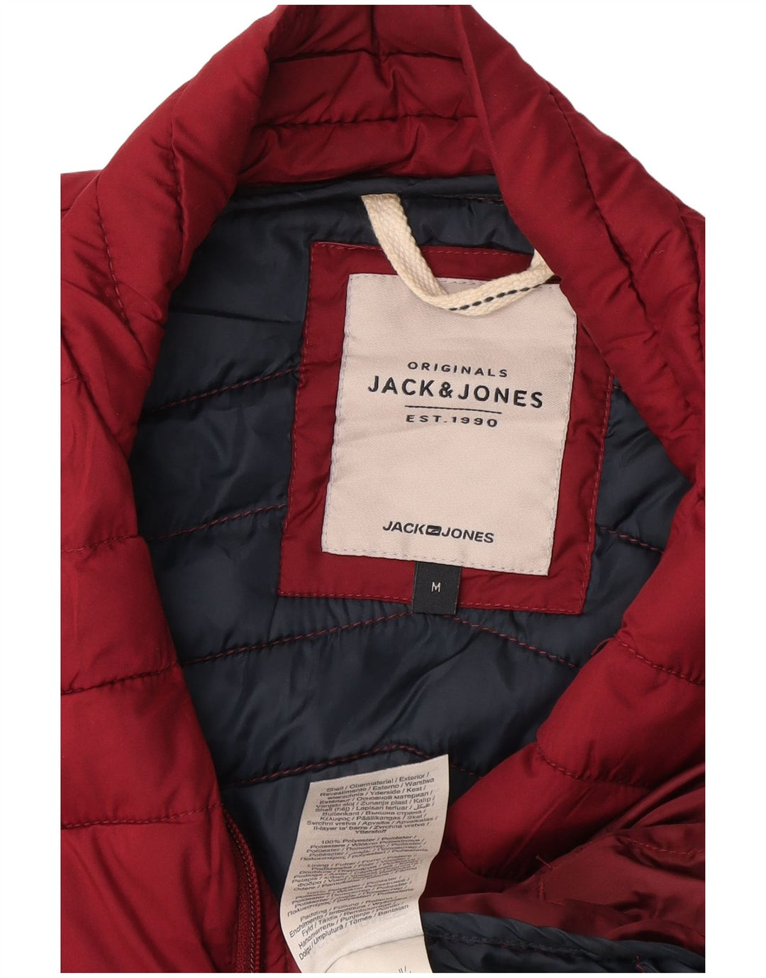Jack & Jones Herren Wattierte Weste UK 38 Medium Burgund Polyester
