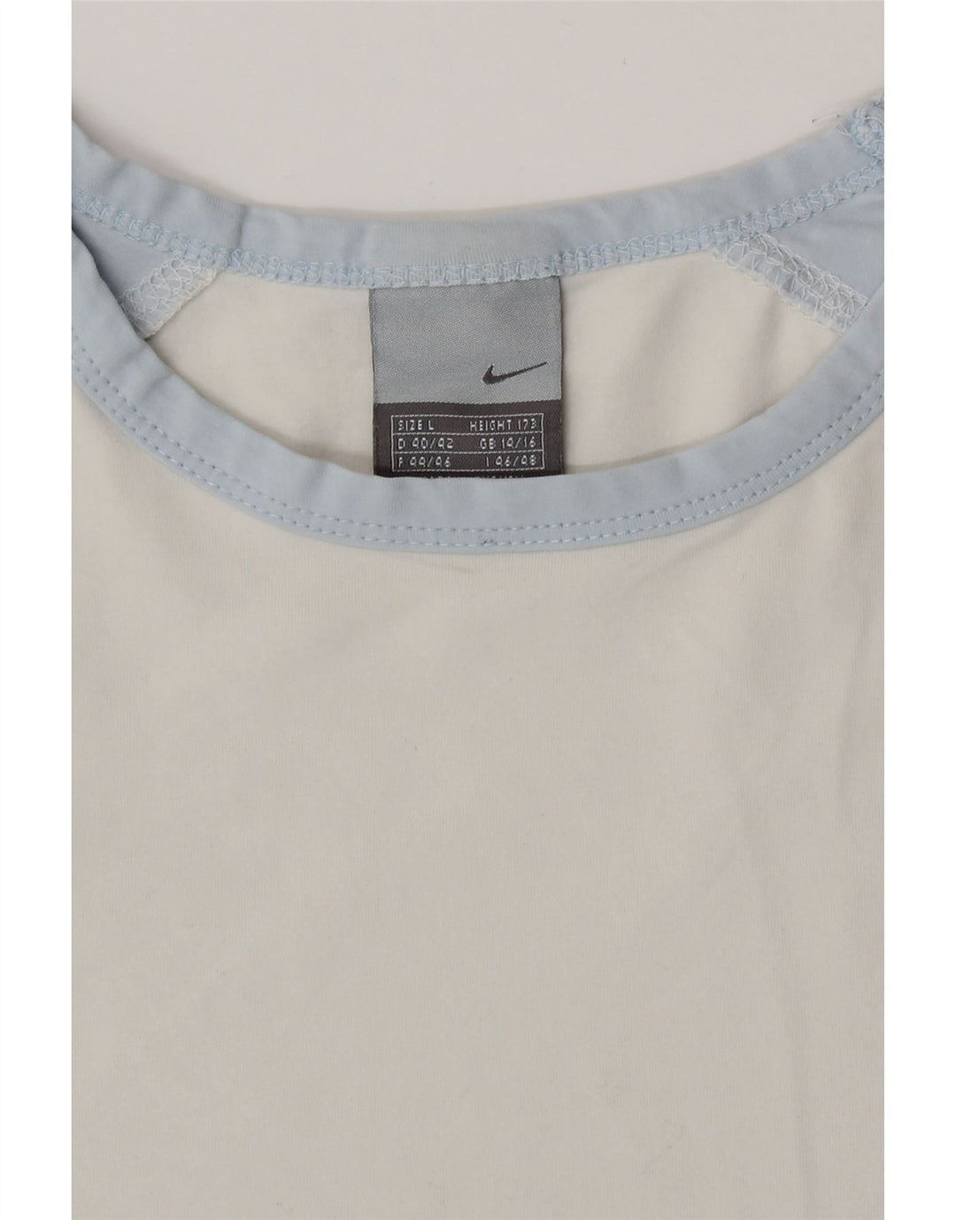 Nike Damen Top Langarm UK 14/16 Large Weiß Farbblock