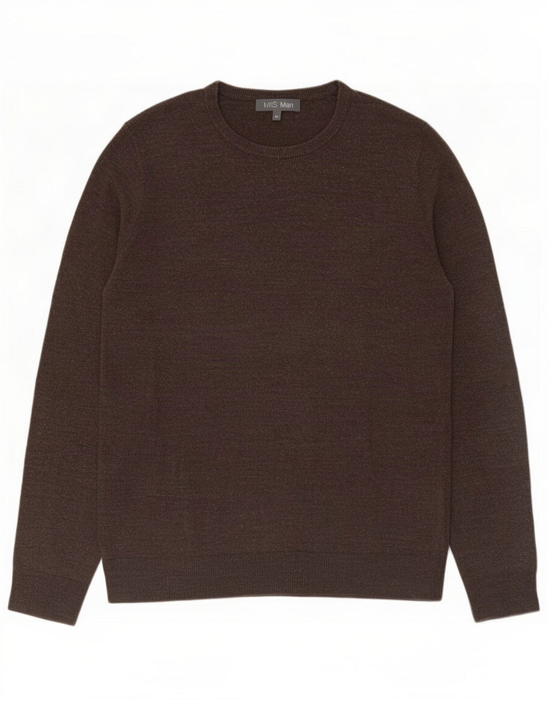 Marks & Spencer Herren-Pullover mit Rundhalsausschnitt, mittelbraunes Acryl