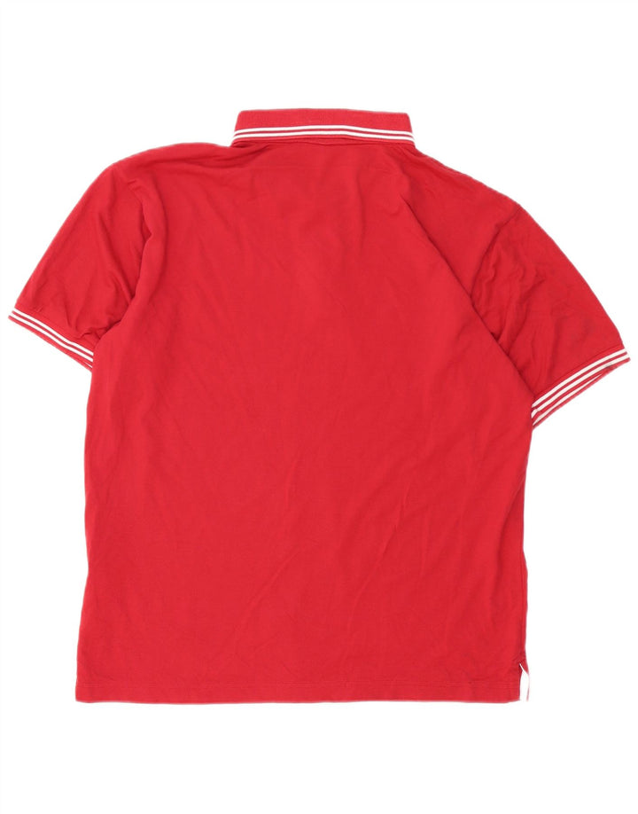 CHAMPION Herren-Poloshirt, groß, rot gestreift, Baumwolle
