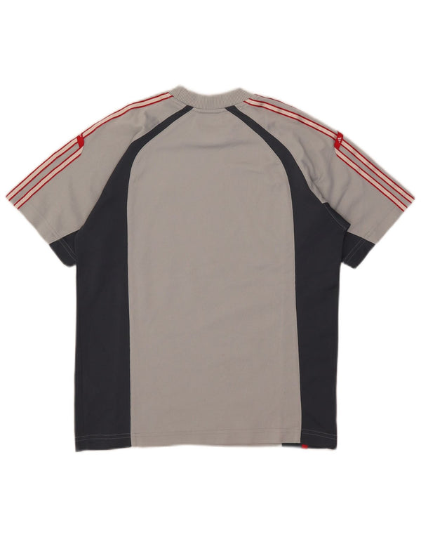 Adidas T-Shirt für Jungen, 11–12 Jahre, graues Colourblock-Polyester