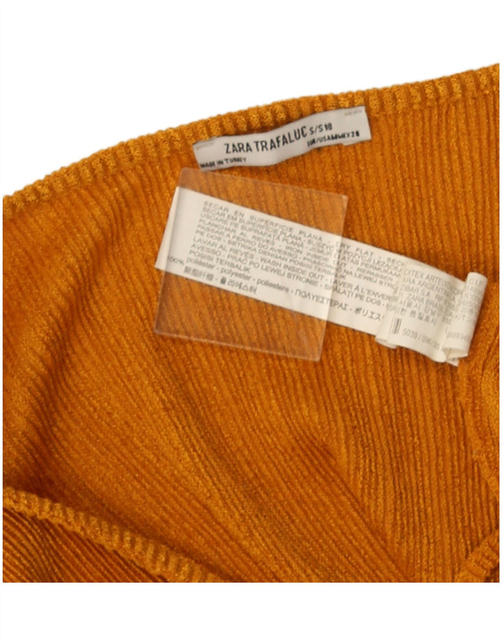 Zara Damen Trafaluc Crop Batwing Bluse Top UK 14 Mittelorange Polyester