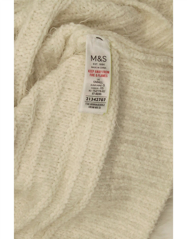Marks & Spencer Damen-Pullover mit Rollkragen, Gr. 10, Größe S, gebrochenes Weiß
