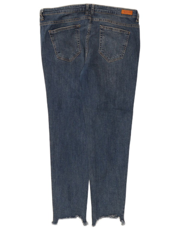 Zara Damen Crop Distressed Skinny Jeans EU 44 XL W34 L26 Blau
