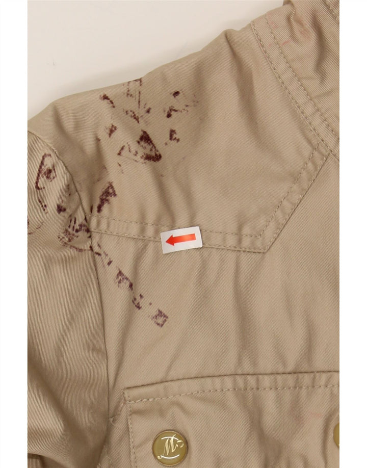 MORGAN Womens Military Jacket IT 42 Medium Beige Cotton Vintage Morgan and Second-Hand Morgan from Messina Hembry 