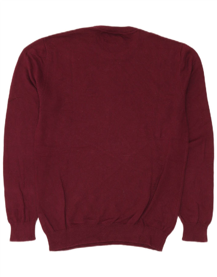 Jack Wills Herren-Pullover mit Rundhalsausschnitt, Größe S, kastanienbraune Baumwolle