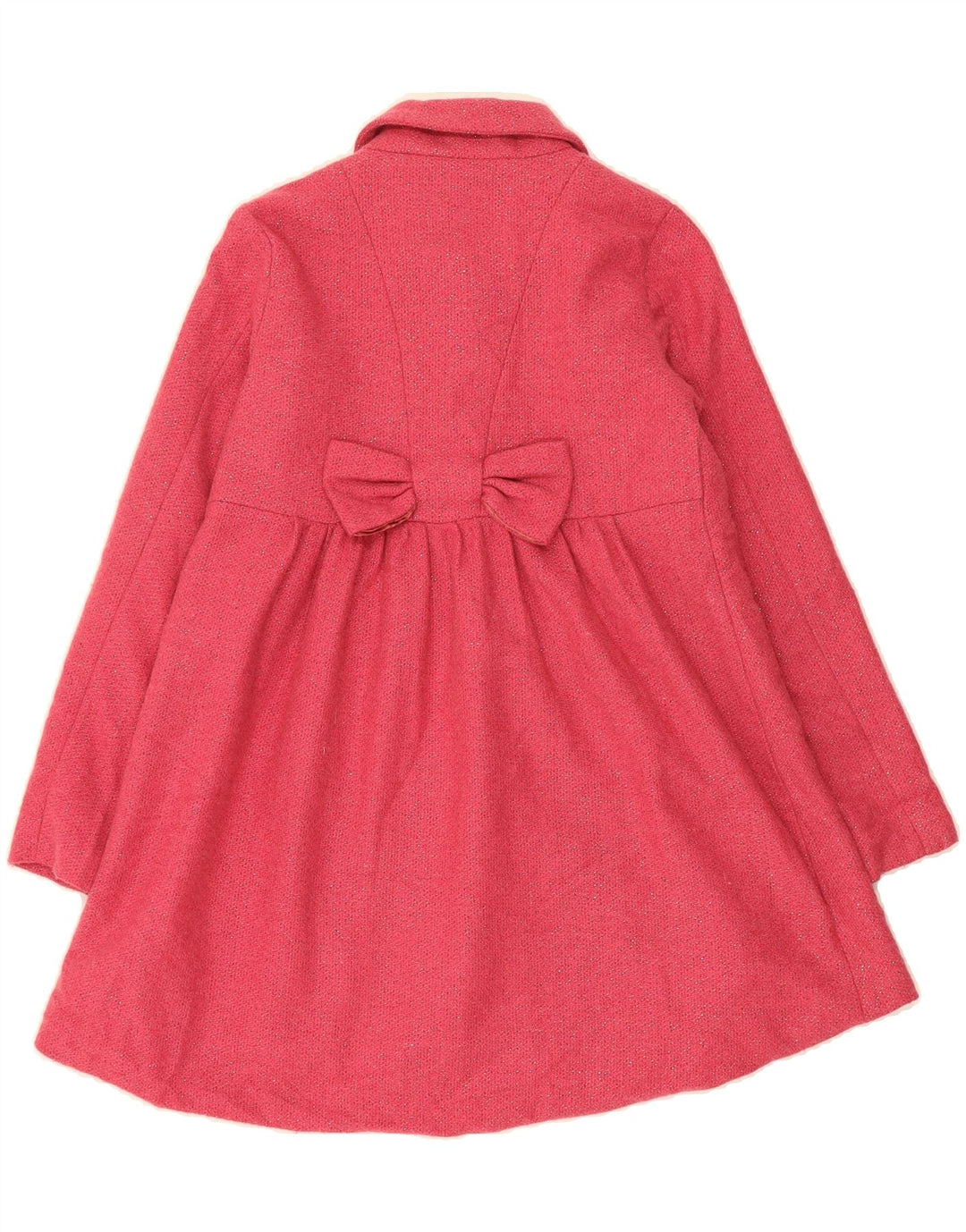 BENETTON Girls Overcoat 9-10 Years XL Pink Wool Vintage Benetton and Second-Hand Benetton from Messina Hembry 
