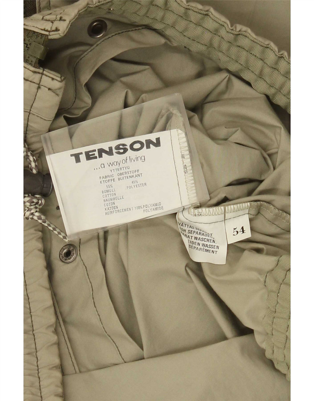 Tenson Herren Bomberjacke EU 54 2XL Khaki Baumwolle