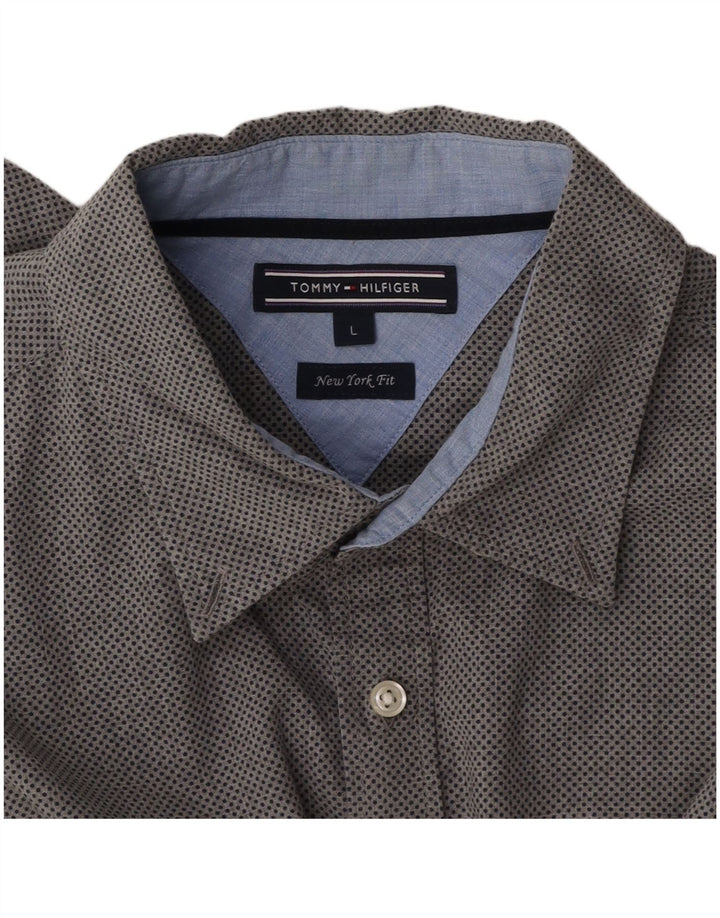 TOMMY HILFIGER Herren New York Fit Hemd, groß, grau gefleckt