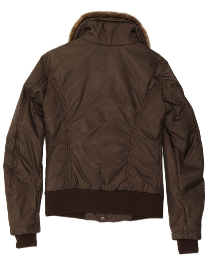 BELSTAFF Womens Bomber Jacket IT 40 Small Brown Polyester