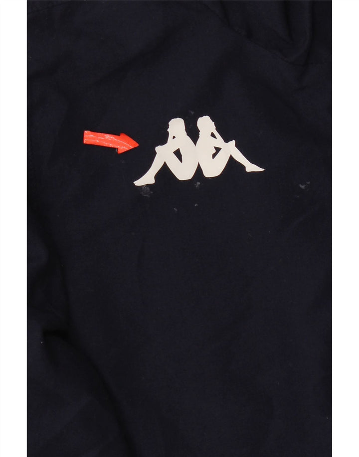 Kappa Jungen-Windbreaker-Jacke mit Grafik, 11–12 Jahre, marineblaues Polyester