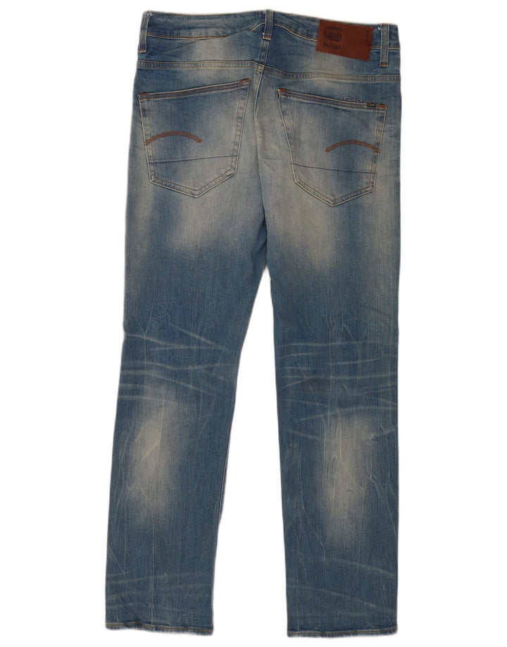 G-Star Herren 3301 Straight Jeans W33 L32 Blaue Baumwolle