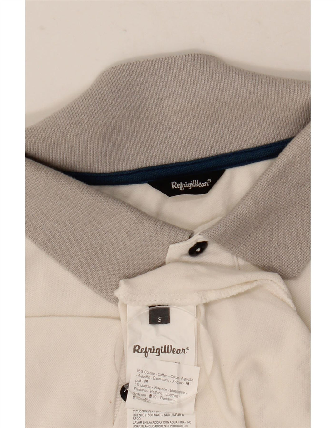 Refrigiwear Herren-Poloshirt, klein, weiße Colourblock-Baumwolle
