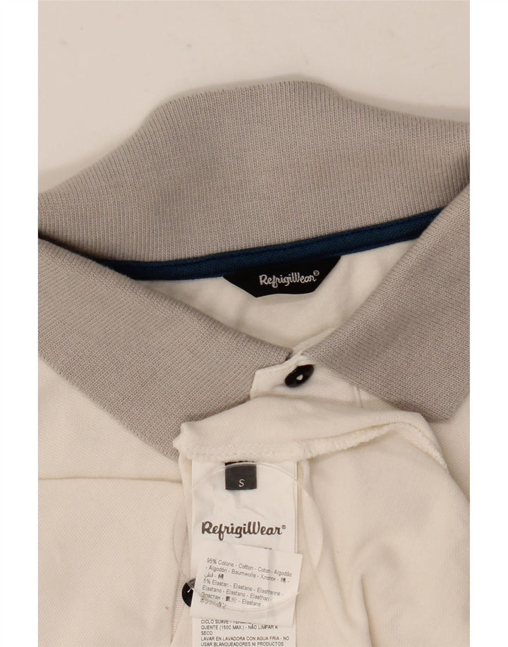 Refrigiwear Herren-Poloshirt, klein, weiße Colourblock-Baumwolle