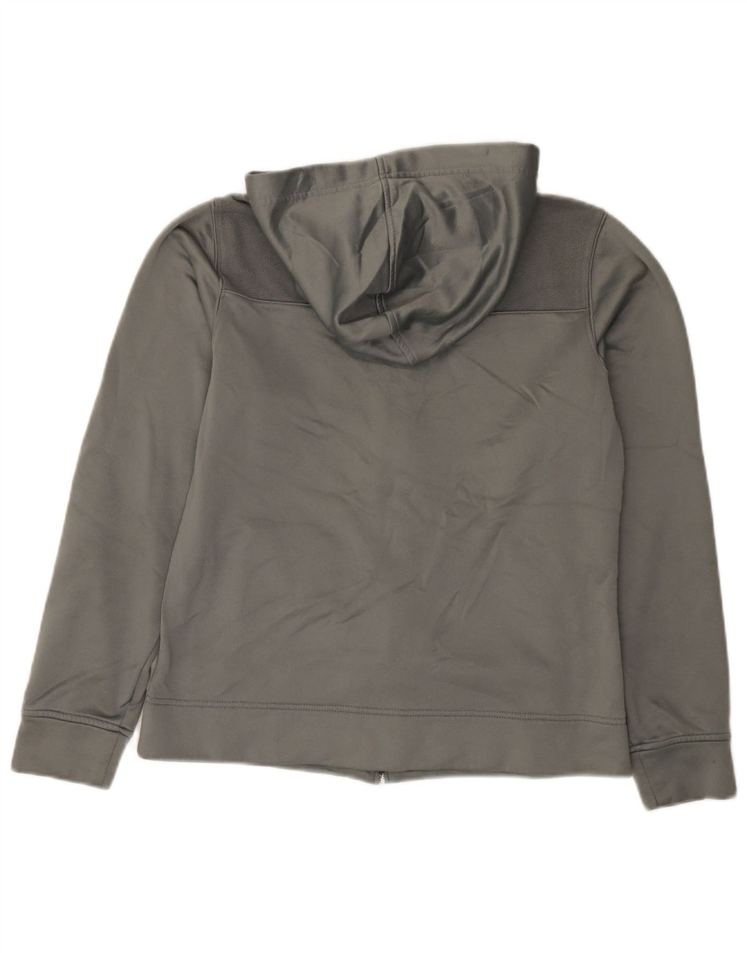 Reebok Damen Zip Hoodie Pullover UK 14 Mittelgraues Polyester