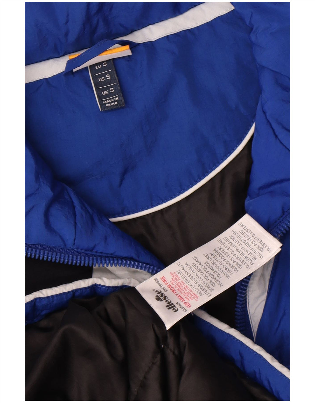 Ellesse Herren-Windbreaker-Jacke, UK 36, klein, blaues Colourblock-Polyamid