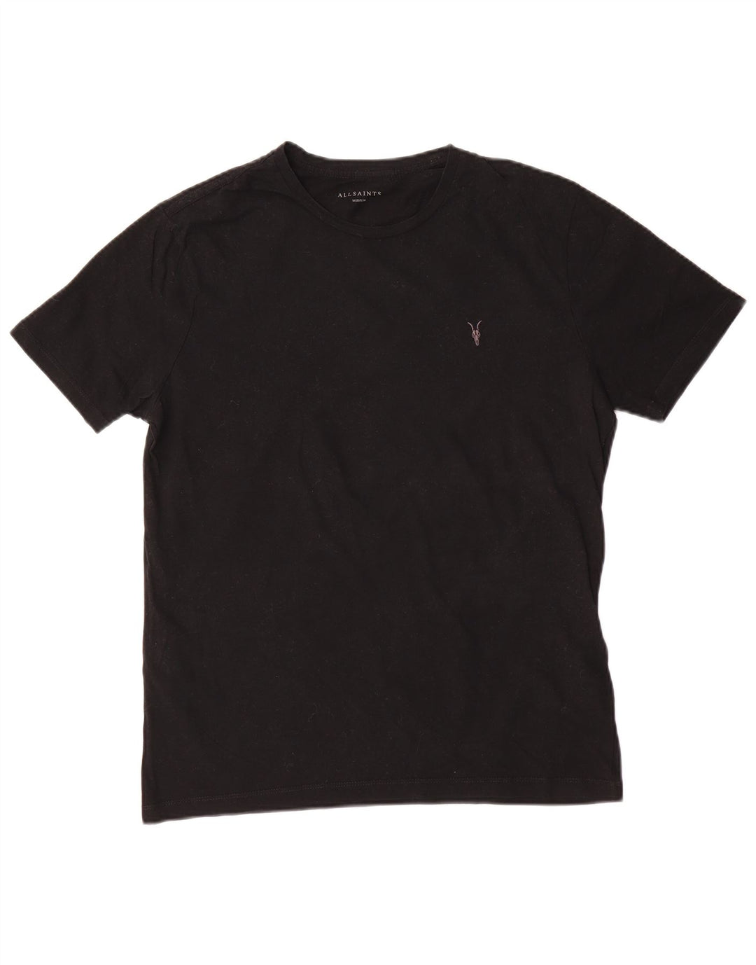 All Saints Herren-T-Shirt aus mittelschwarzer Baumwolle