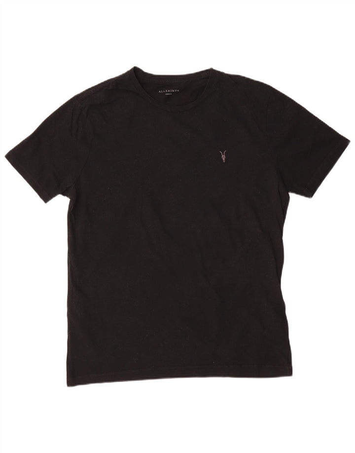 All Saints Herren-T-Shirt aus mittelschwarzer Baumwolle