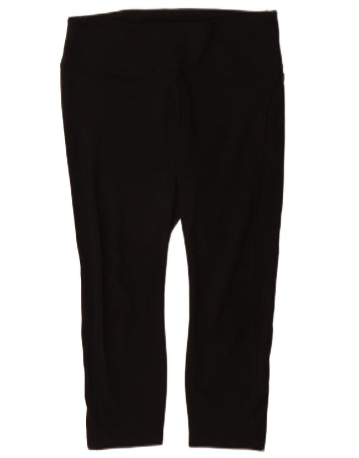 NIKE Womens Dri Fit Capri Leggings UK 14 Large Schwarz Polyester