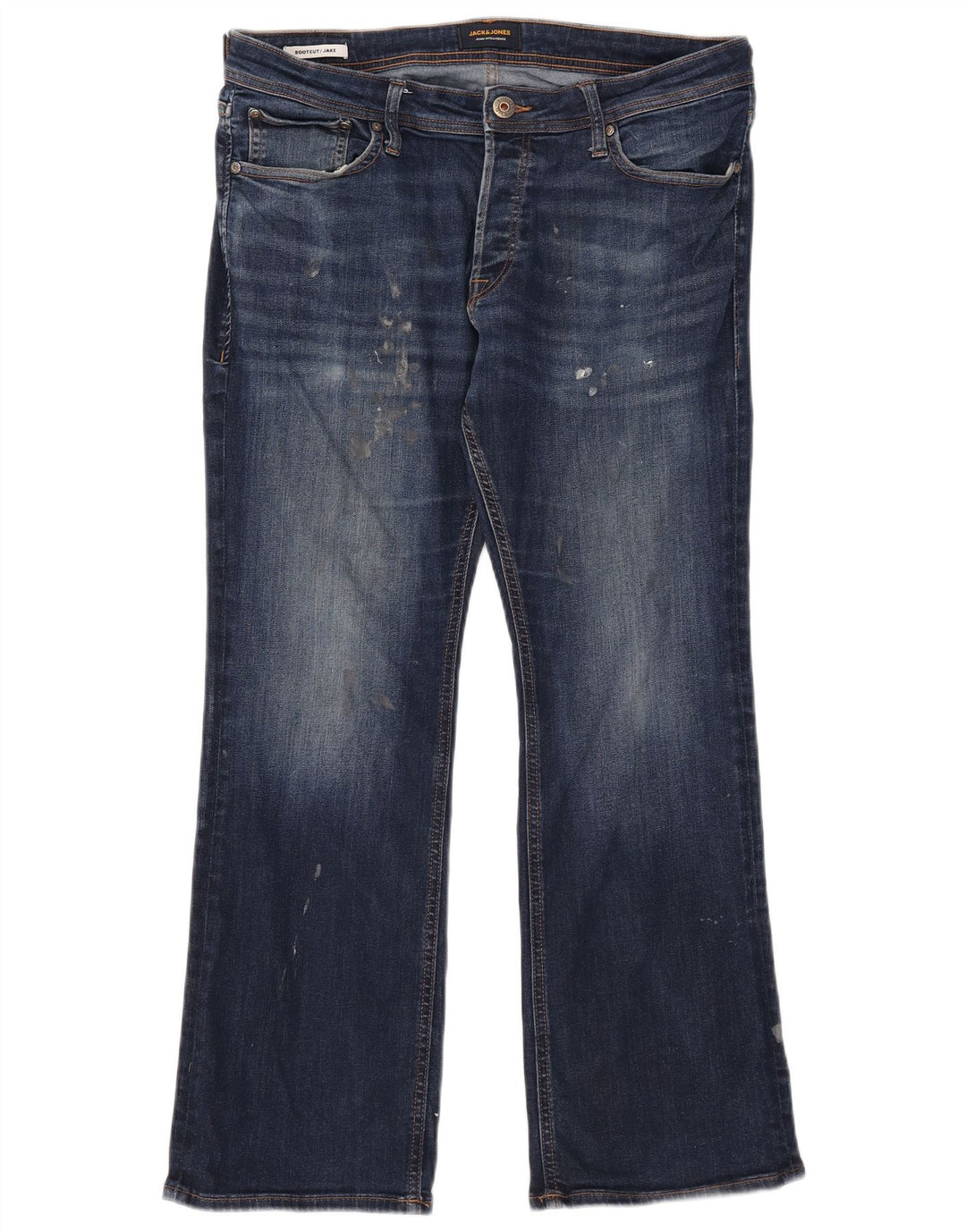 Jack & Jones Herren Jake Bootcut Jeans W34 L30 Marineblau Baumwolle