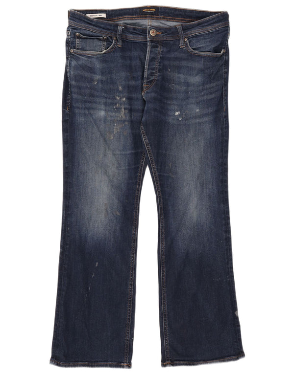Jack & Jones Herren Jake Bootcut Jeans W34 L30 Marineblau Baumwolle