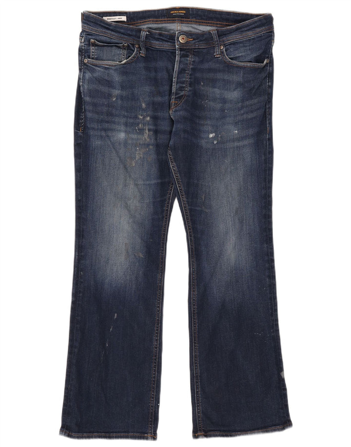 Jack & Jones Herren Jake Bootcut Jeans W34 L30 Marineblau Baumwolle