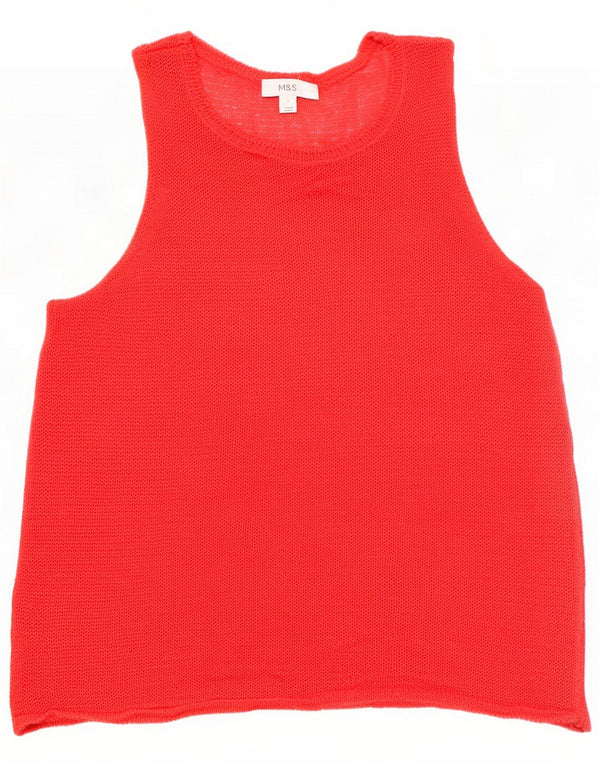 Marks & Spencer Damen Weste Top UK 10 Small Red Acrylic