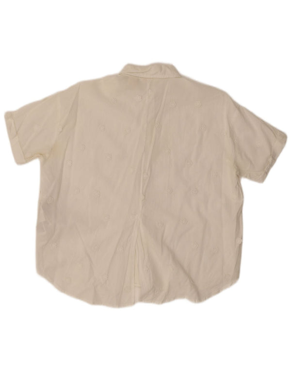 Levi's Damen-Hemdbluse, kurzärmelig, übergroß, Größe UK 6 XS, weiß geblümt