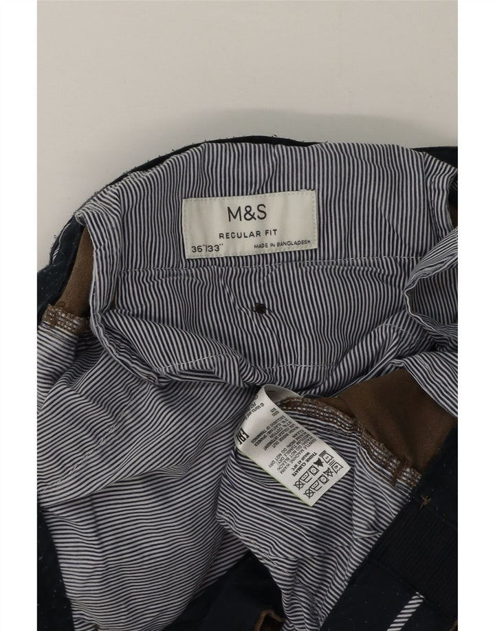 Marks & Spencer Herren-Chinohose mit normaler Passform, B36 L33, braune Baumwolle